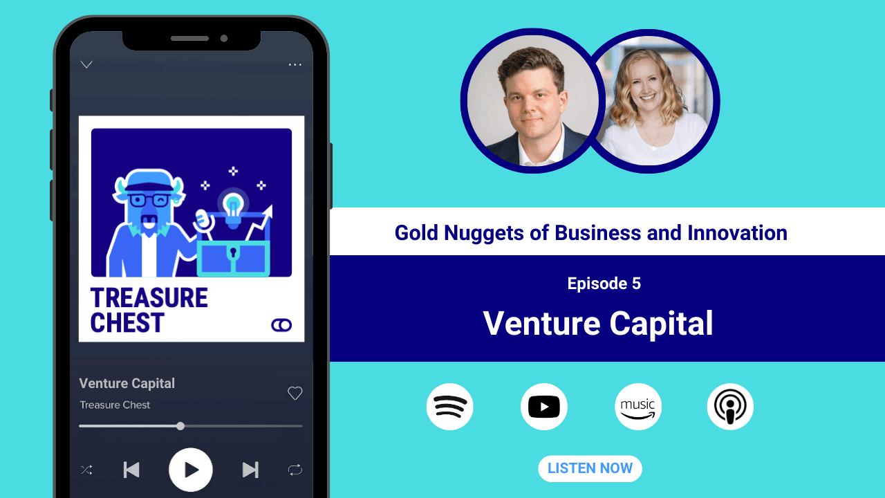 zwei Speaker des Podcasts abgebildet mit dem fulfillmenttools Logo zur Podacst Serie Treasure Chest